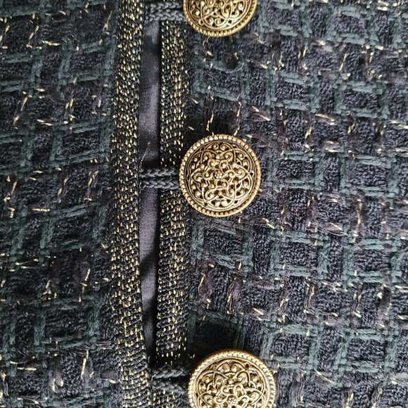 JAEGER UK Black & Gold Tweed Evening Jacket - Picture 5 of 11